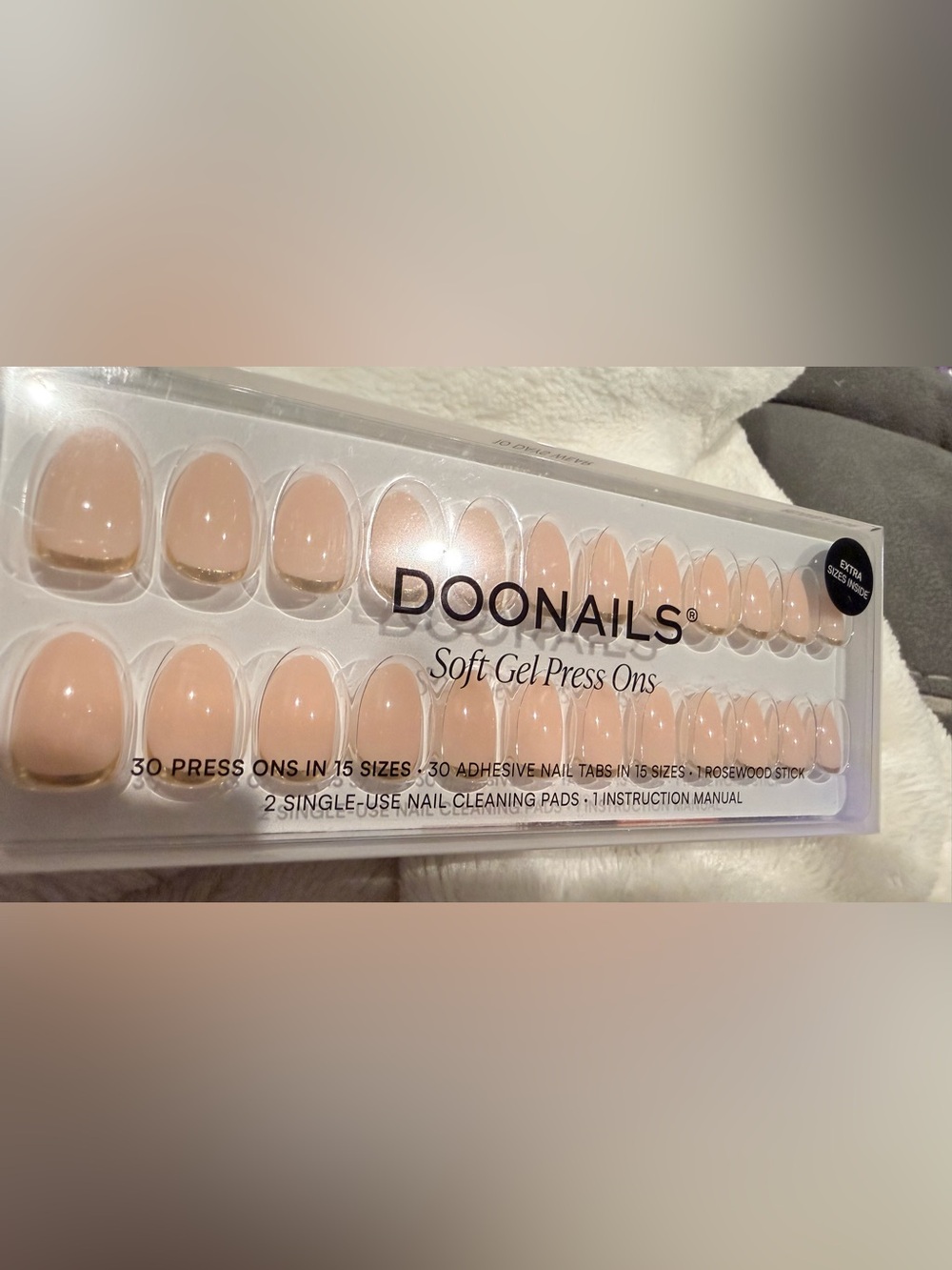 New DooNails Short Round Soft Gel Press-On Nails in Popcorn - Picture 3 of 6